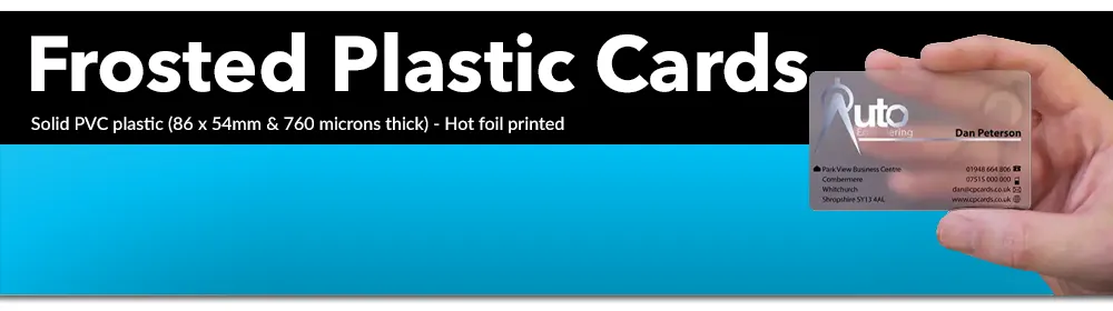 frosted - translucent plastic card artwork guide