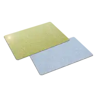 metallic silver or metallic gold plastic cards