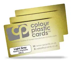 Light grey - Approx Pantone: 430C - Note: Important wording printed with grey ink on a frosted plastic card may be hard to read