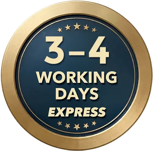 3 to 4 working days express production time