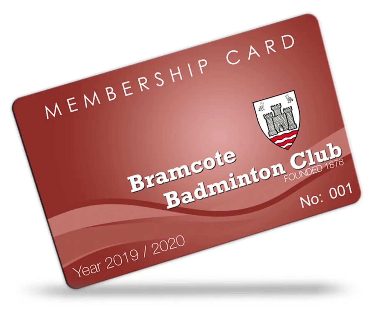 badminton club membership card examples