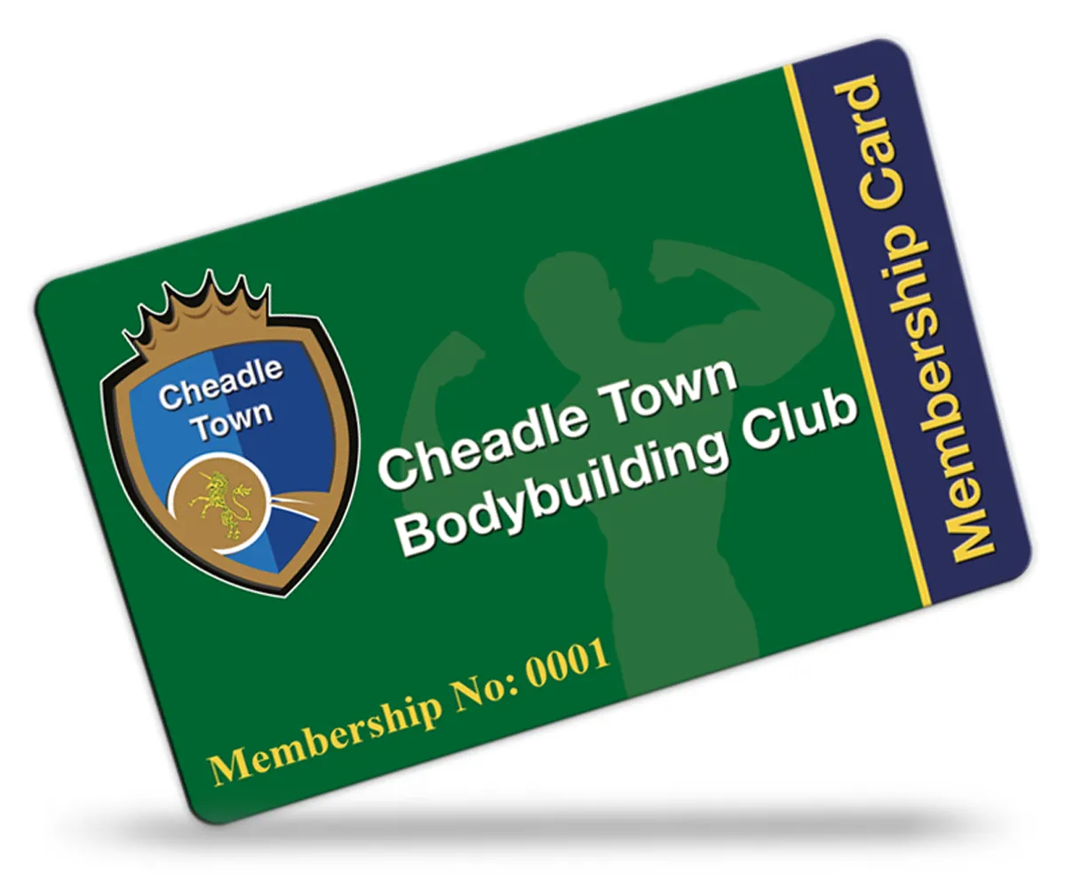 Cheadle Town Body Building Club Membership Cards