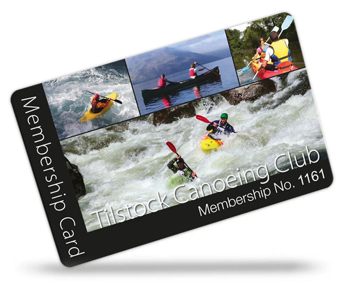 membership cards for Canoeing Club