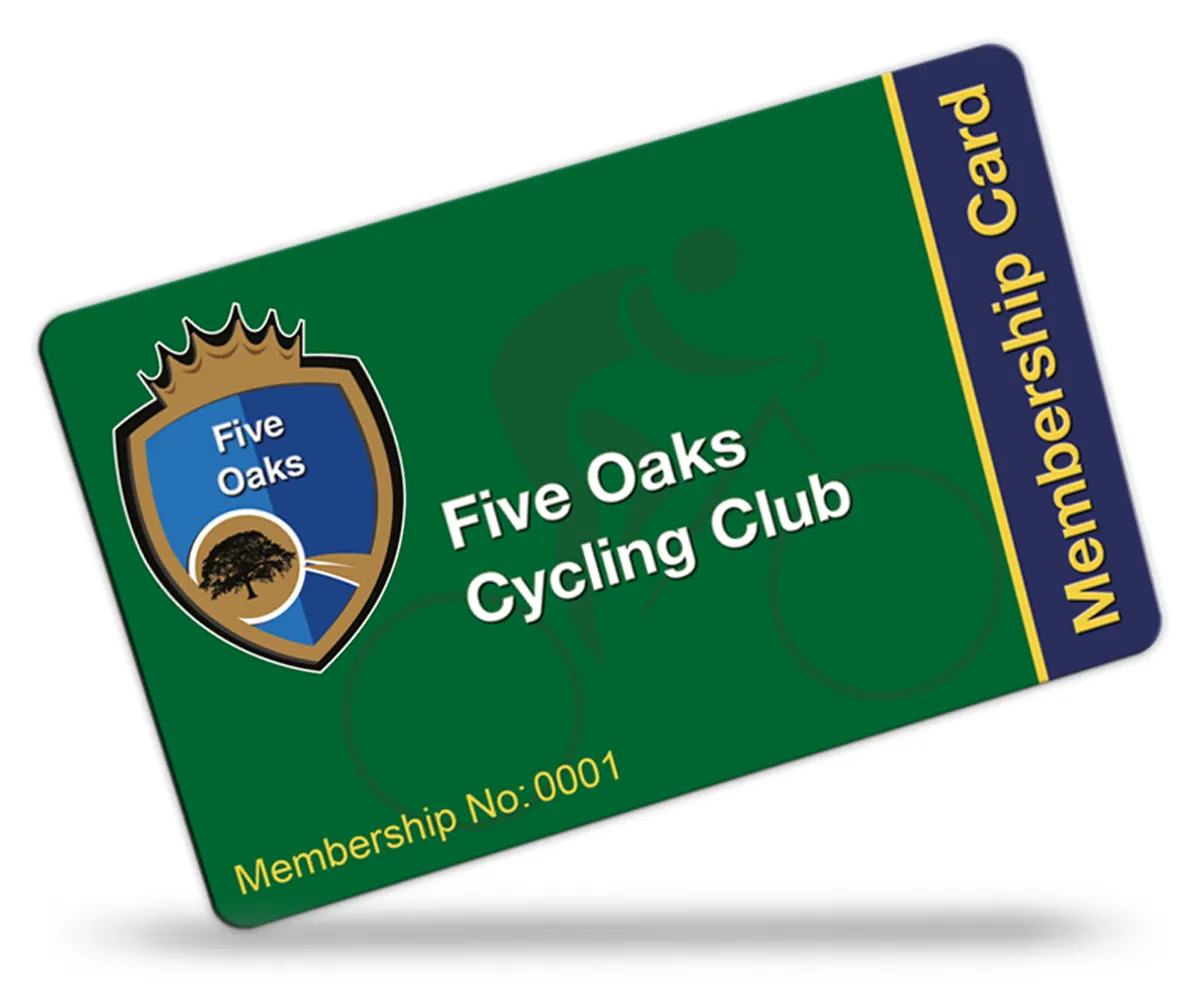 cycling club and pool club membership card examples