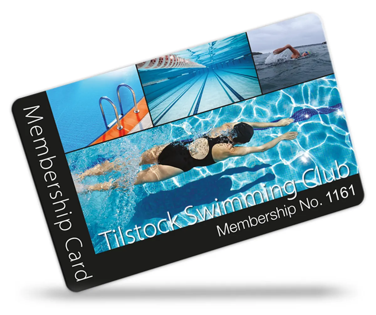 membership cards for Swimming Club