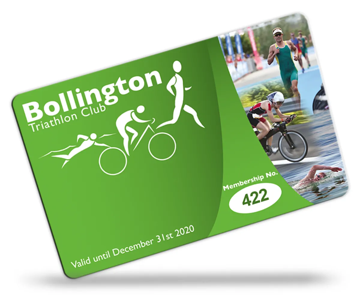 triathlon club and pool club membership card examples