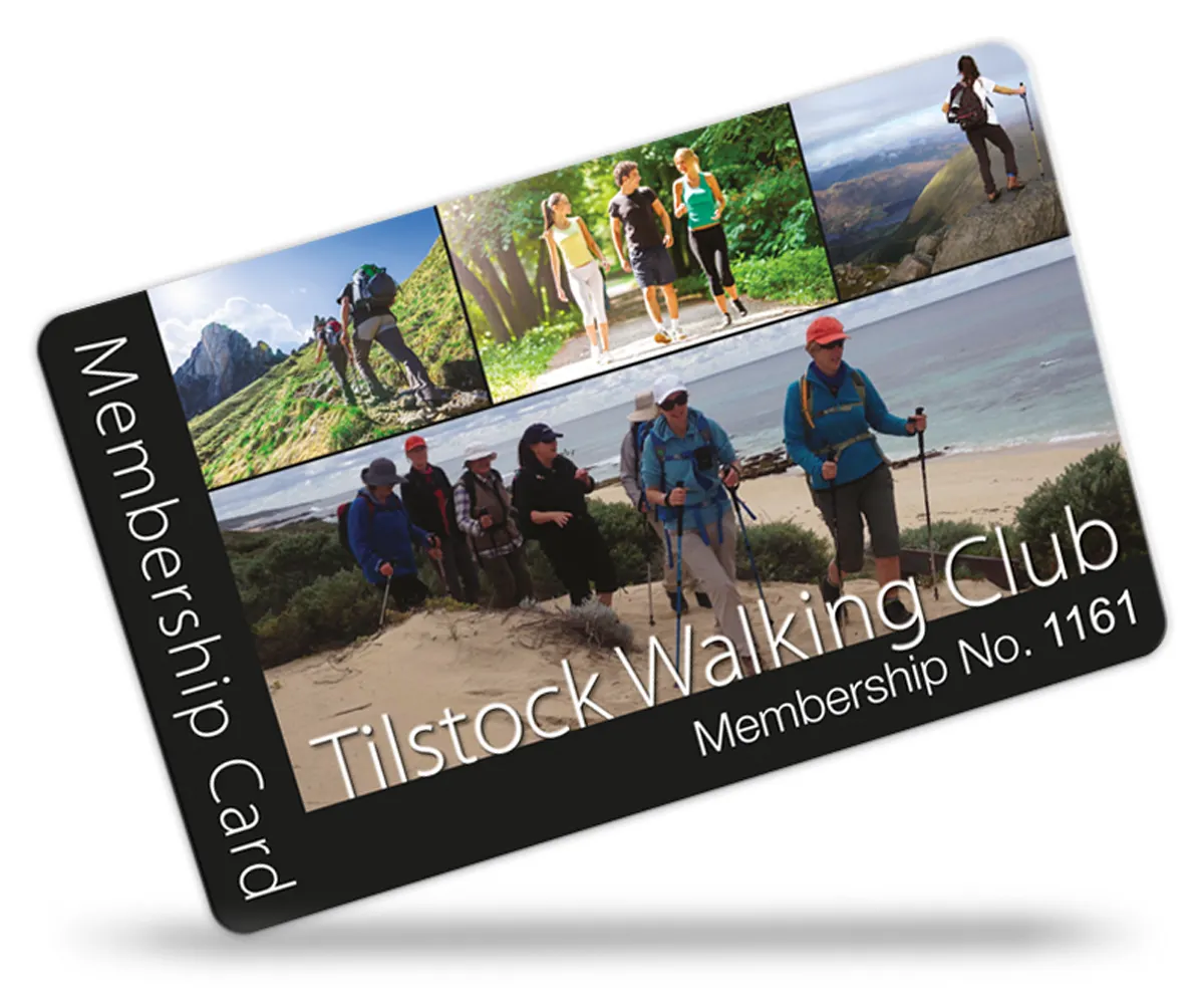 membership cards for Walking, Mountaineering, Hiking and Rambling Club