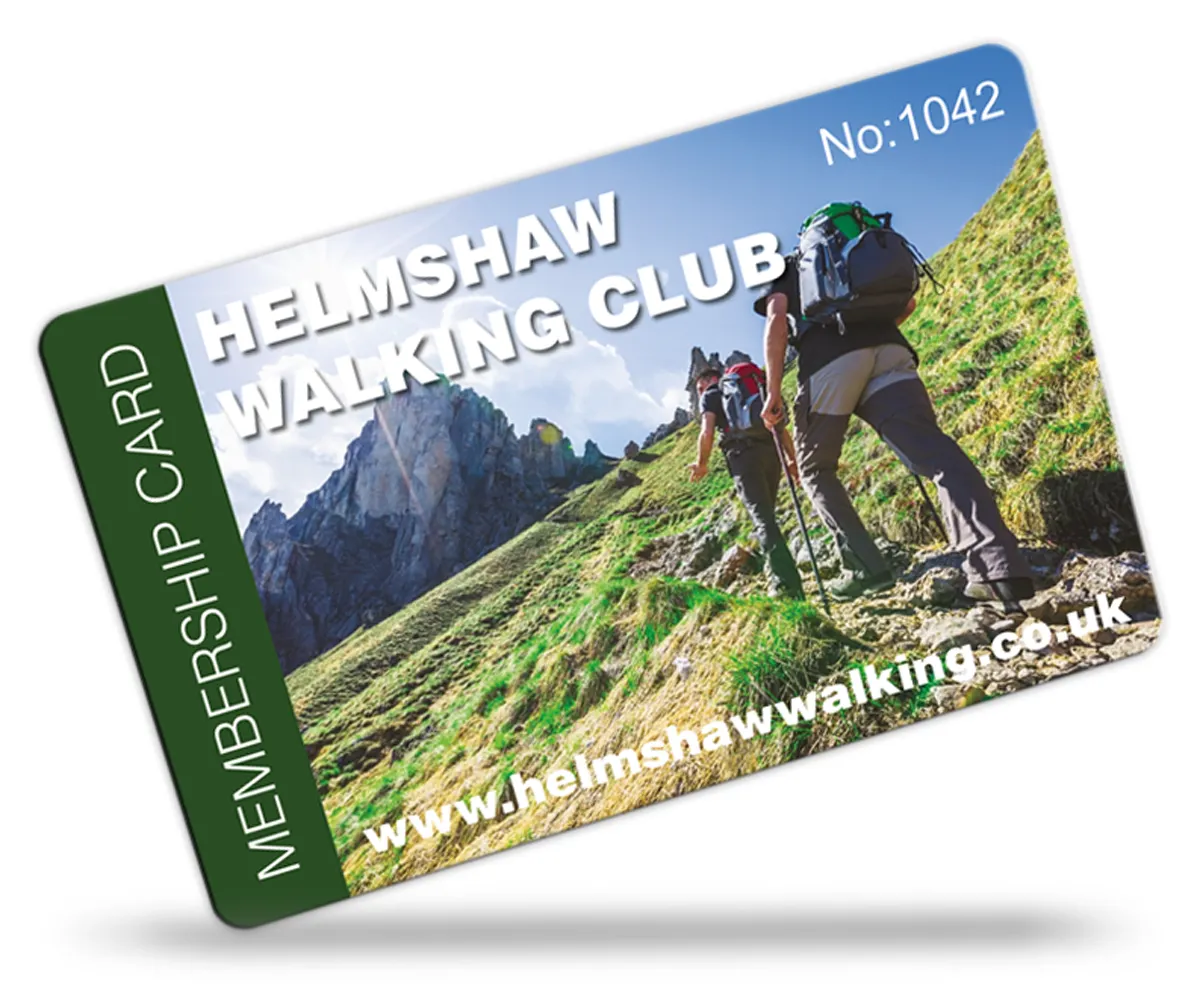 walking club membership card examples