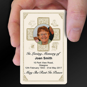 memorial plastic cards printed