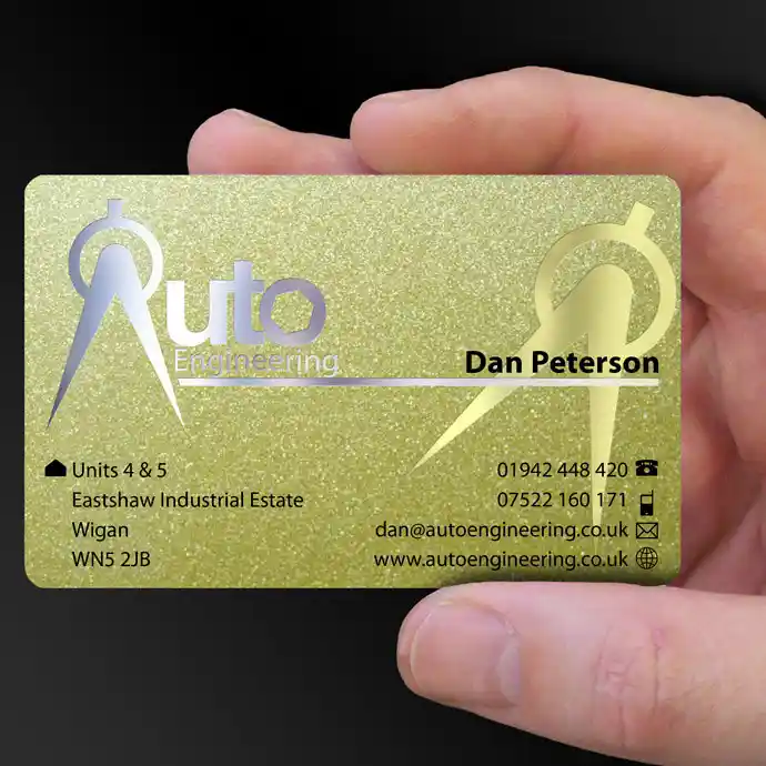 metallic plastic card example