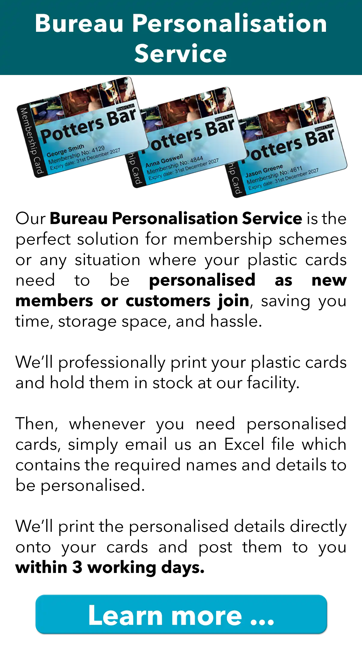 bureau personalisation service