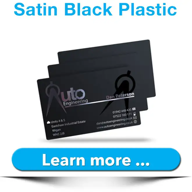 satin black plastic cards