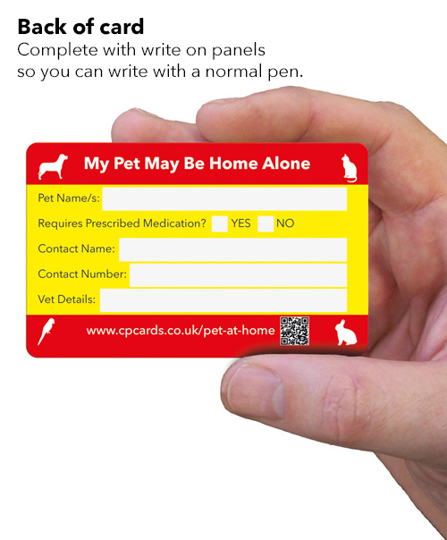 back of pet at home card