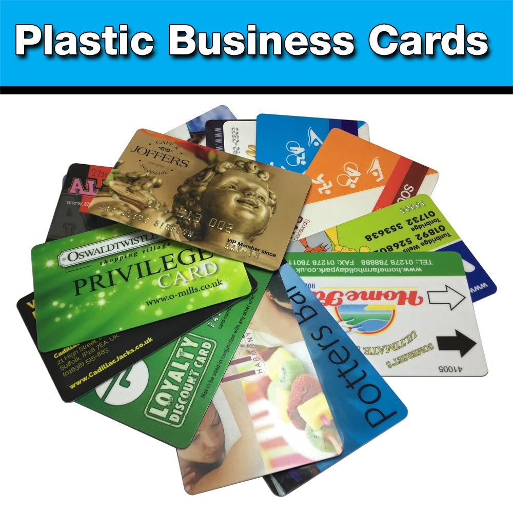 various plastic business cards