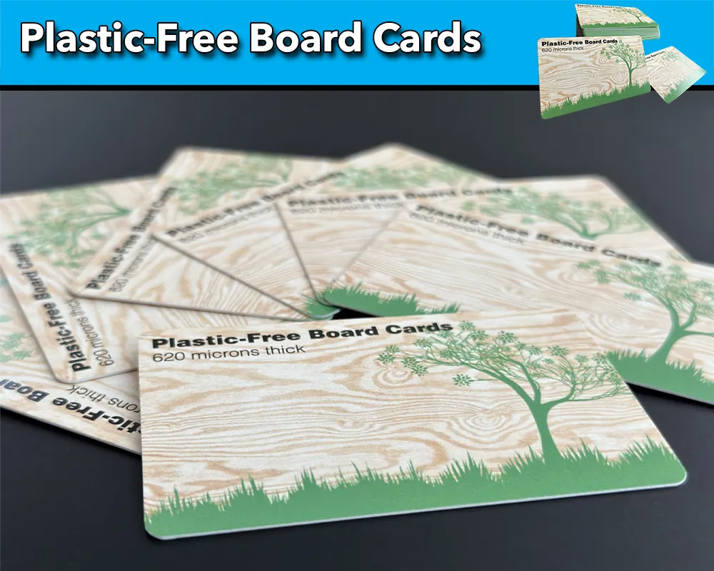 plastic-free board cards printed