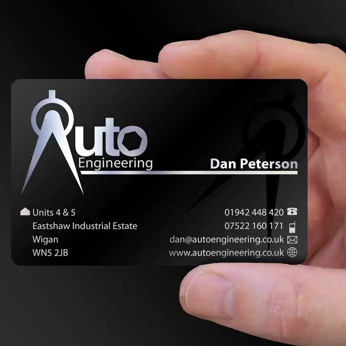 satin black plastic card example