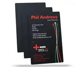 satin black plastic business cards