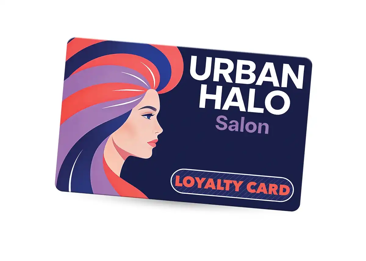 salon loyalty card printing for urban halo salon