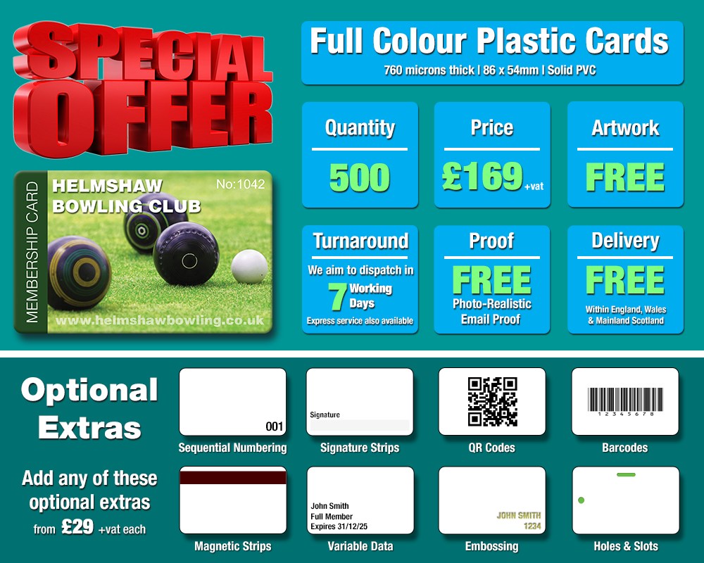 plastic cards special offer 500 cards
