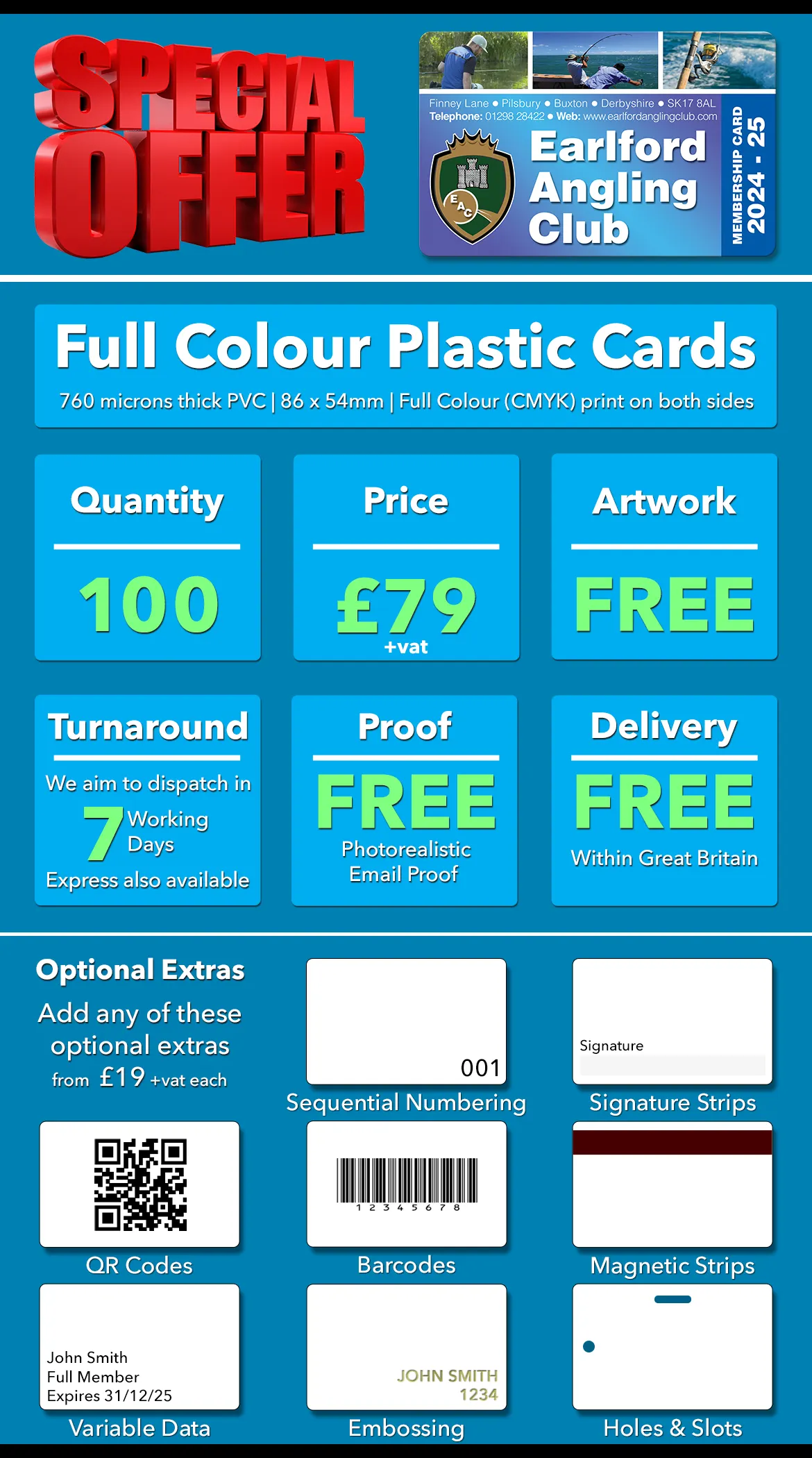 100 plastic cards special offer