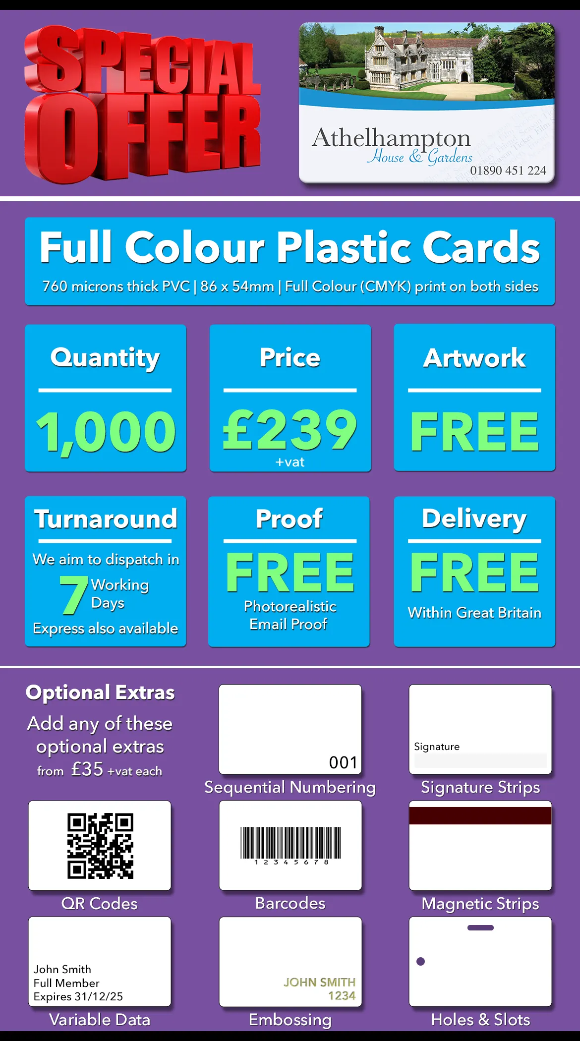 1000 plastic cards special offer