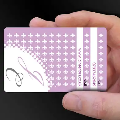 plastic card printing for JC Interiors - a decorating company is design of the week