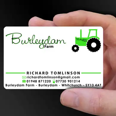 plastic card printing for Richard Tomlinson - a Farmer from Whitchurch, Shropshire is design of the week