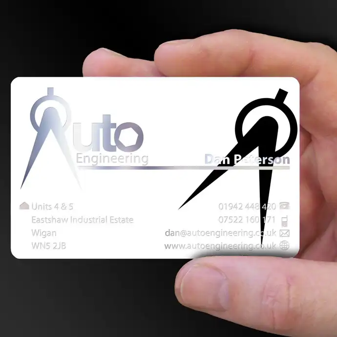 white plastic card example